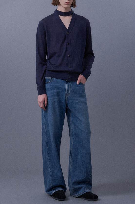 Cardigan Detail Wool Knitted Top