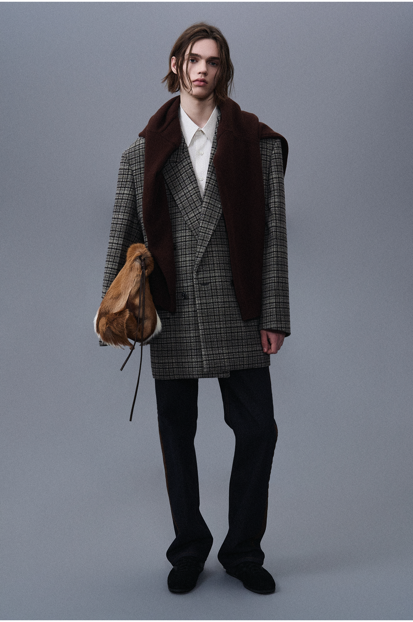 Straight Color Combination Denim Pants