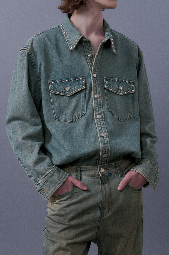 Studded Denim Shirt