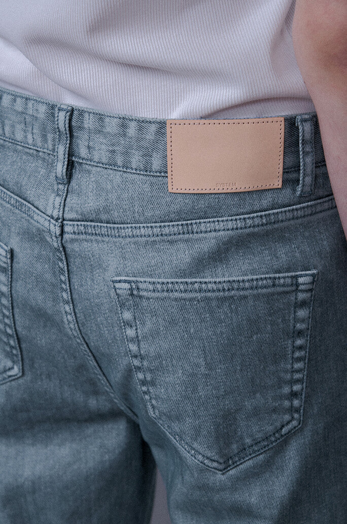 Flocked Flare Denim Pants