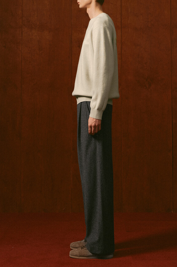 Wool Two-Tuck Wide Pants