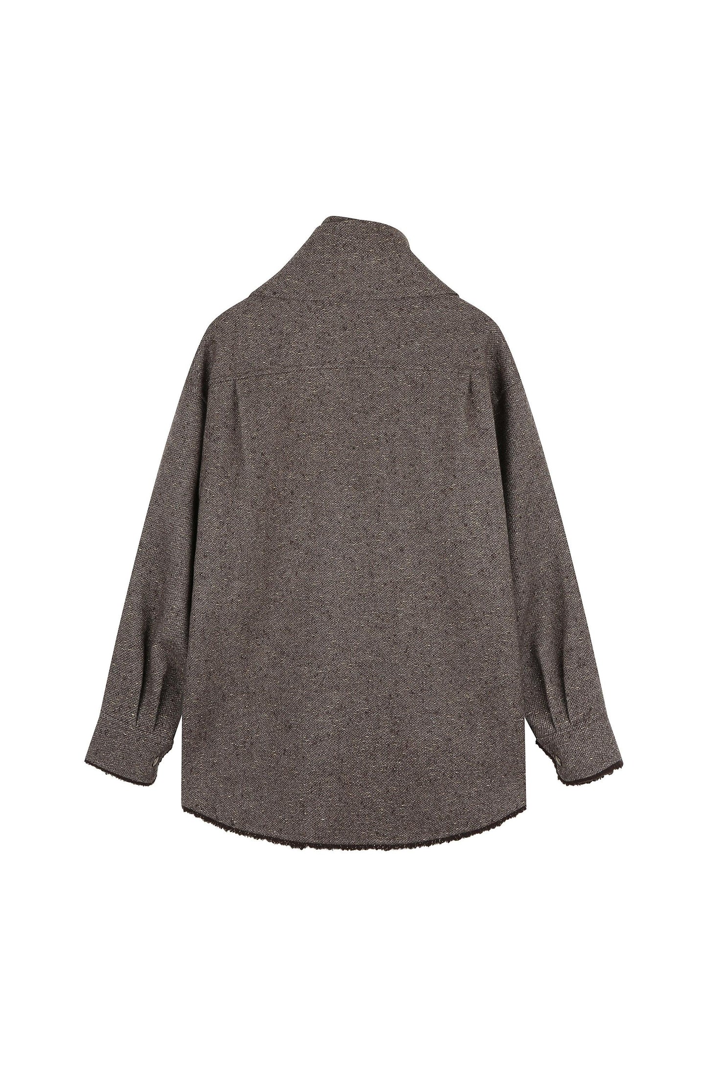 Tweed Fabric Jacket With Scarf