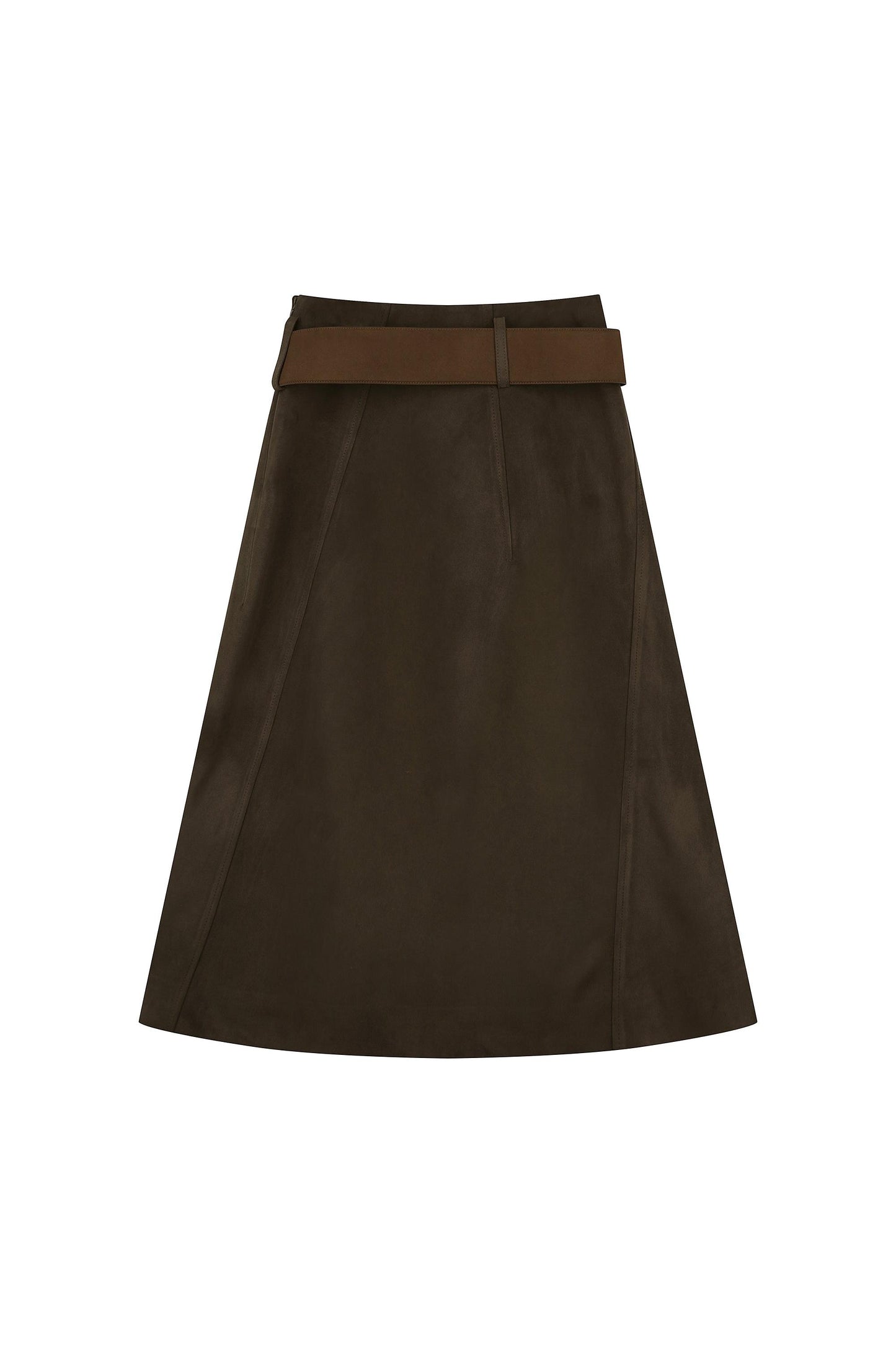 Suede Wrap Skirt With Belt