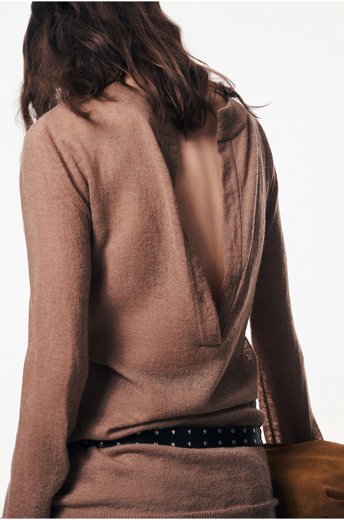 2-Way Sheer Polo Knit Top