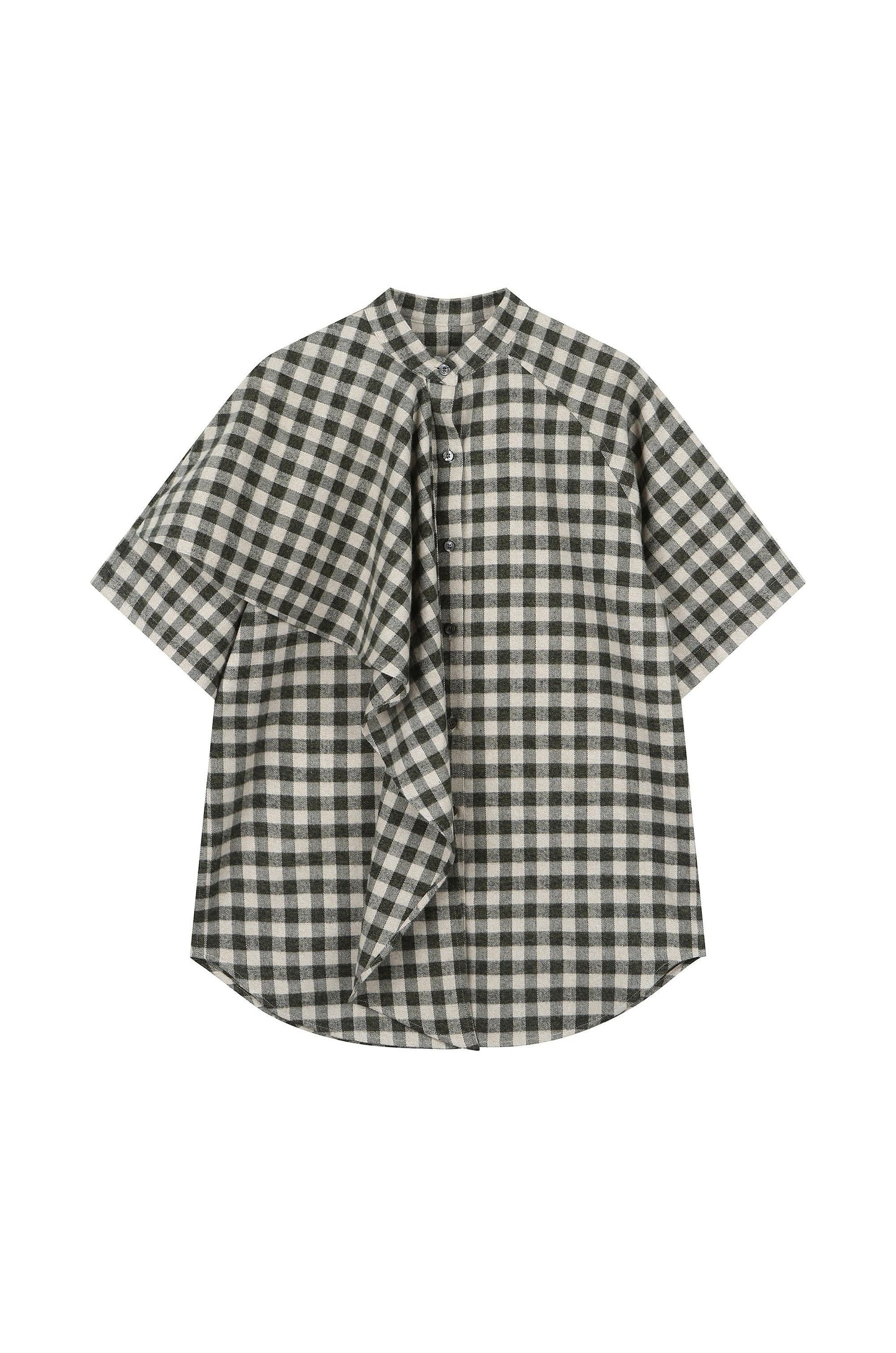 Fluid Drapery Checkered Shirt