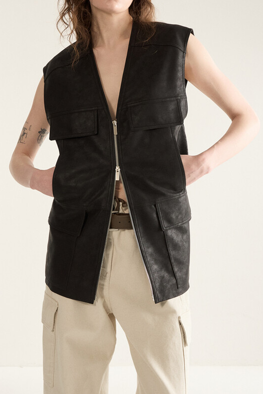 Dropped Waist Utility Vest