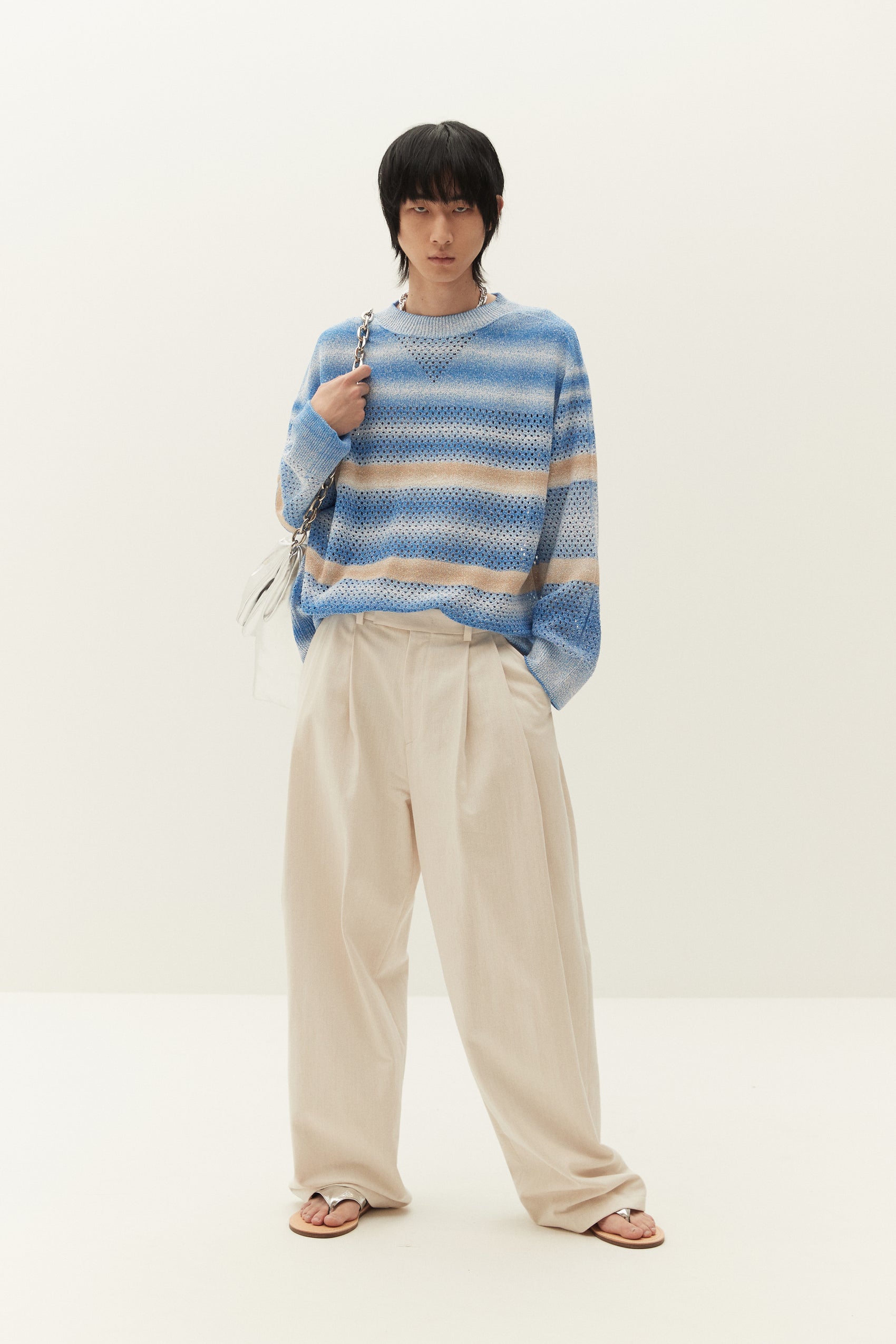Cotton Twill Two Tuck Wide Pants