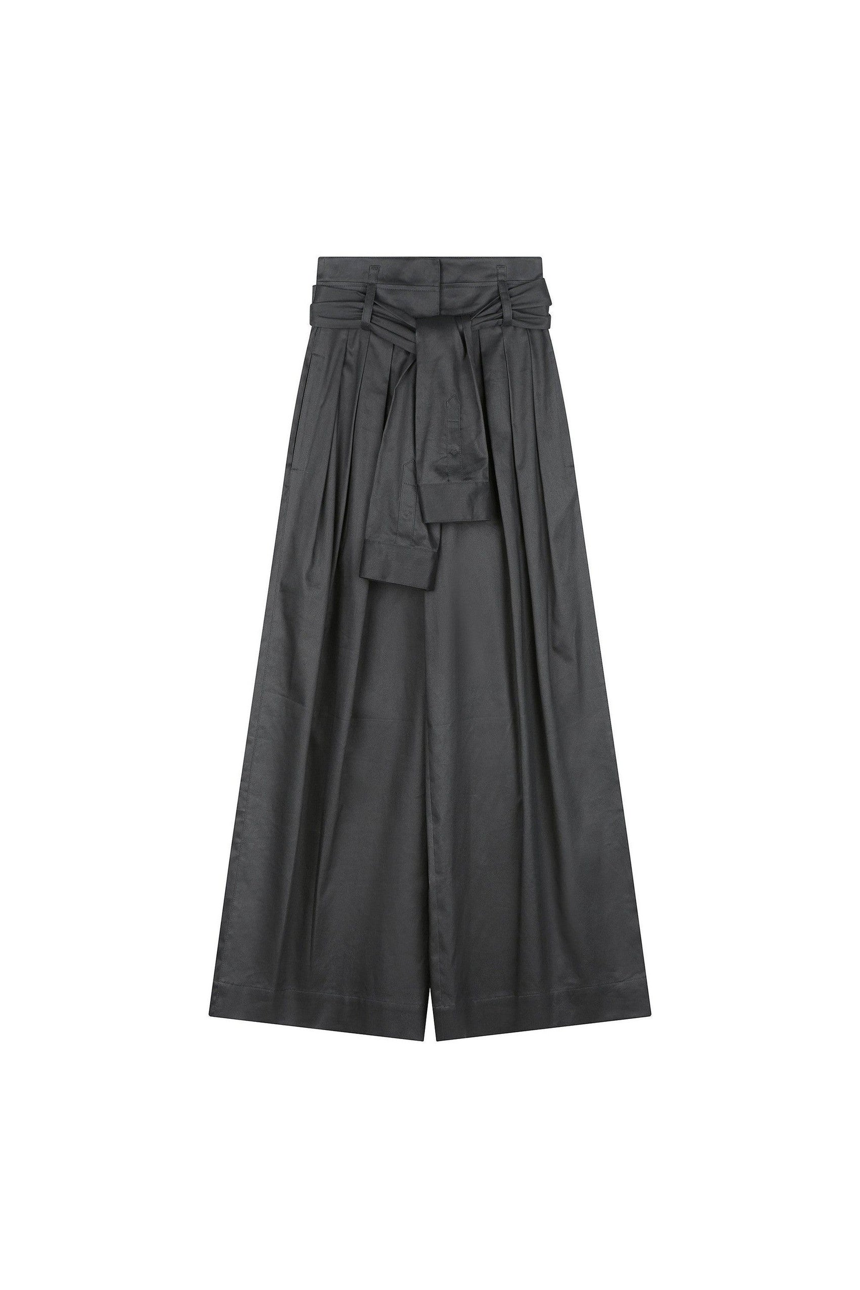 High Waist Three Tucks Wide Pants