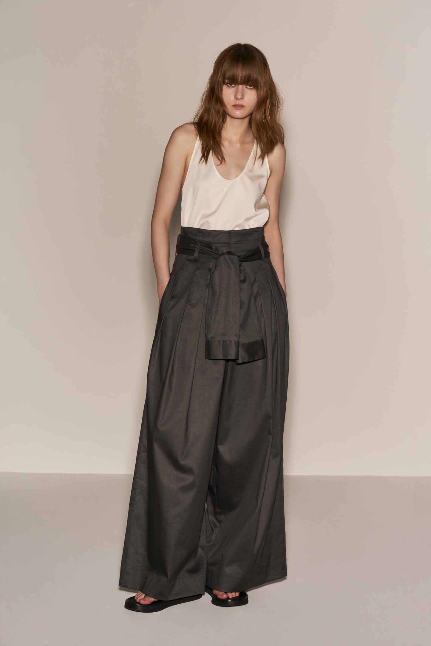 High Waist Three Tucks Wide Pants System