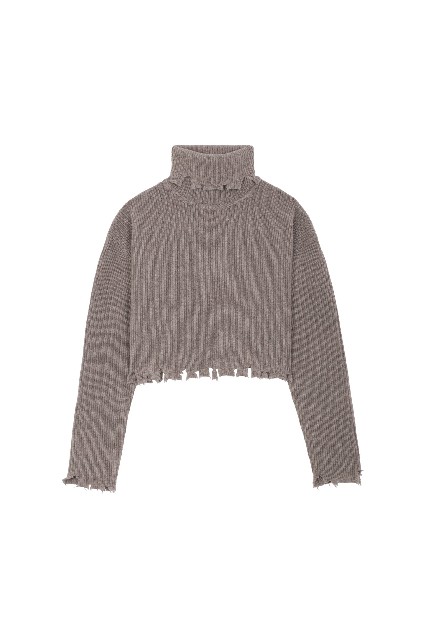 Deconstructed Turtle Neck Knit Top