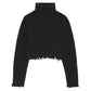 Deconstructed Turtle Neck Knit Top