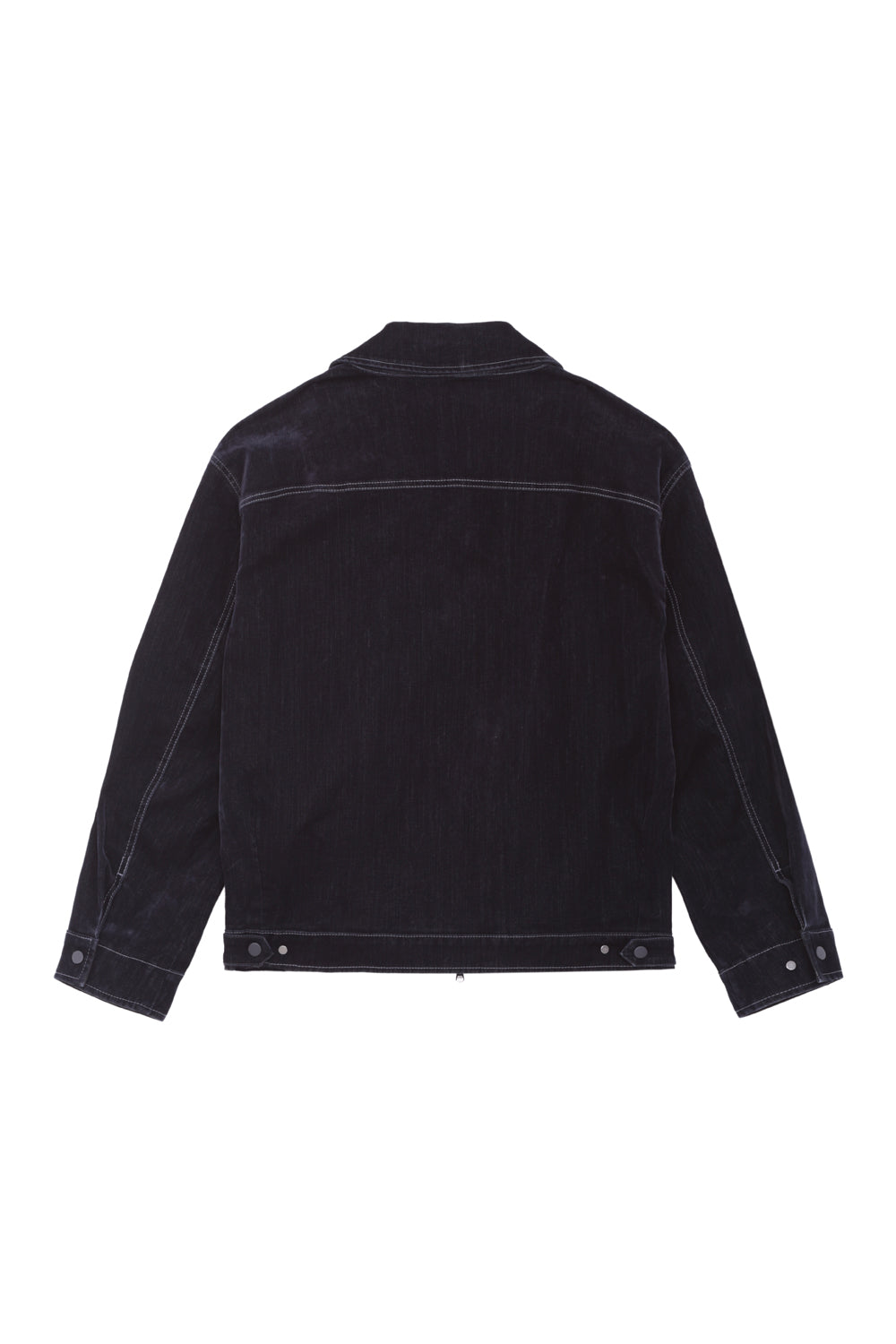 Collared Zip Up Denim Blouson