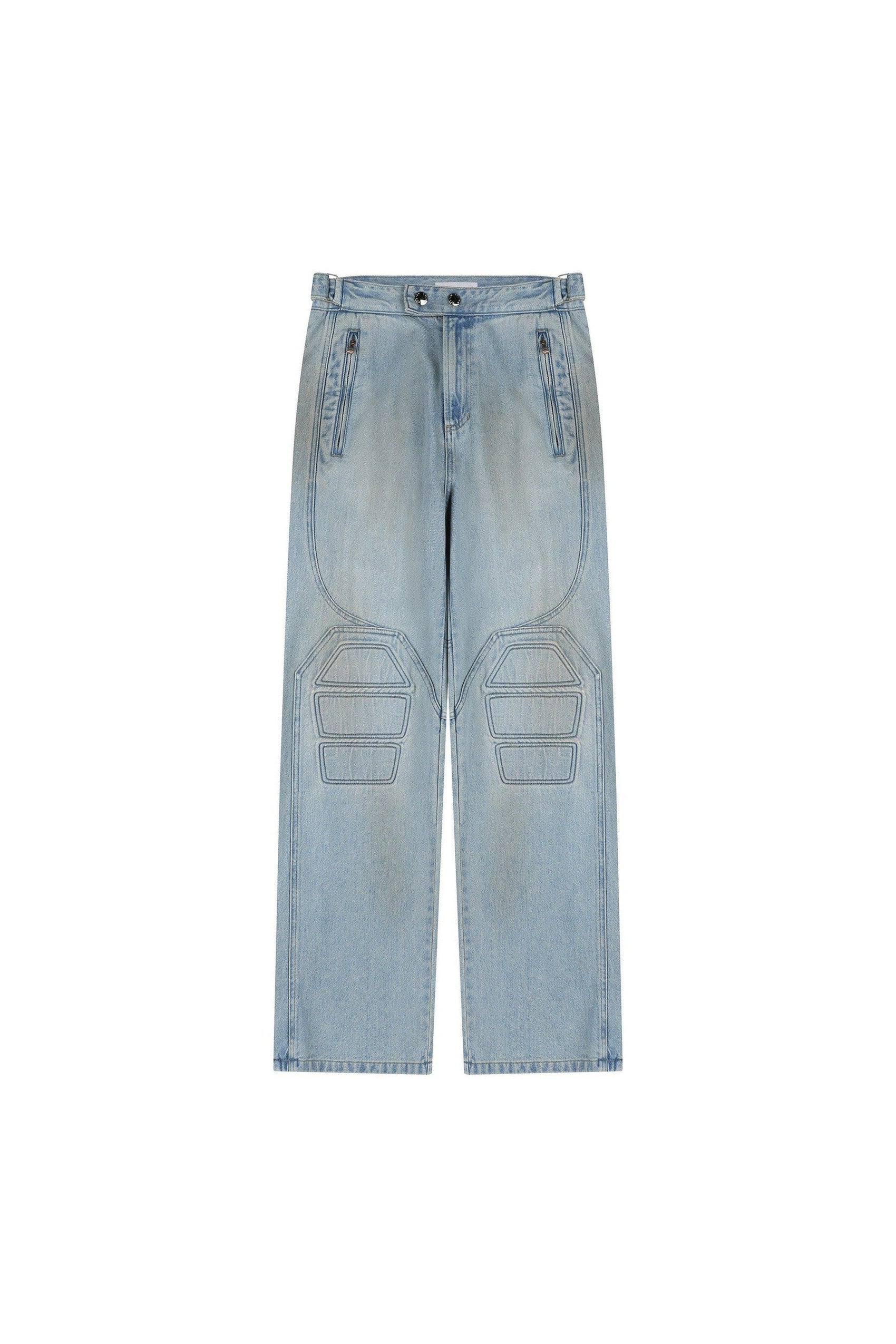 Motorcycle Wide Denim Pants System