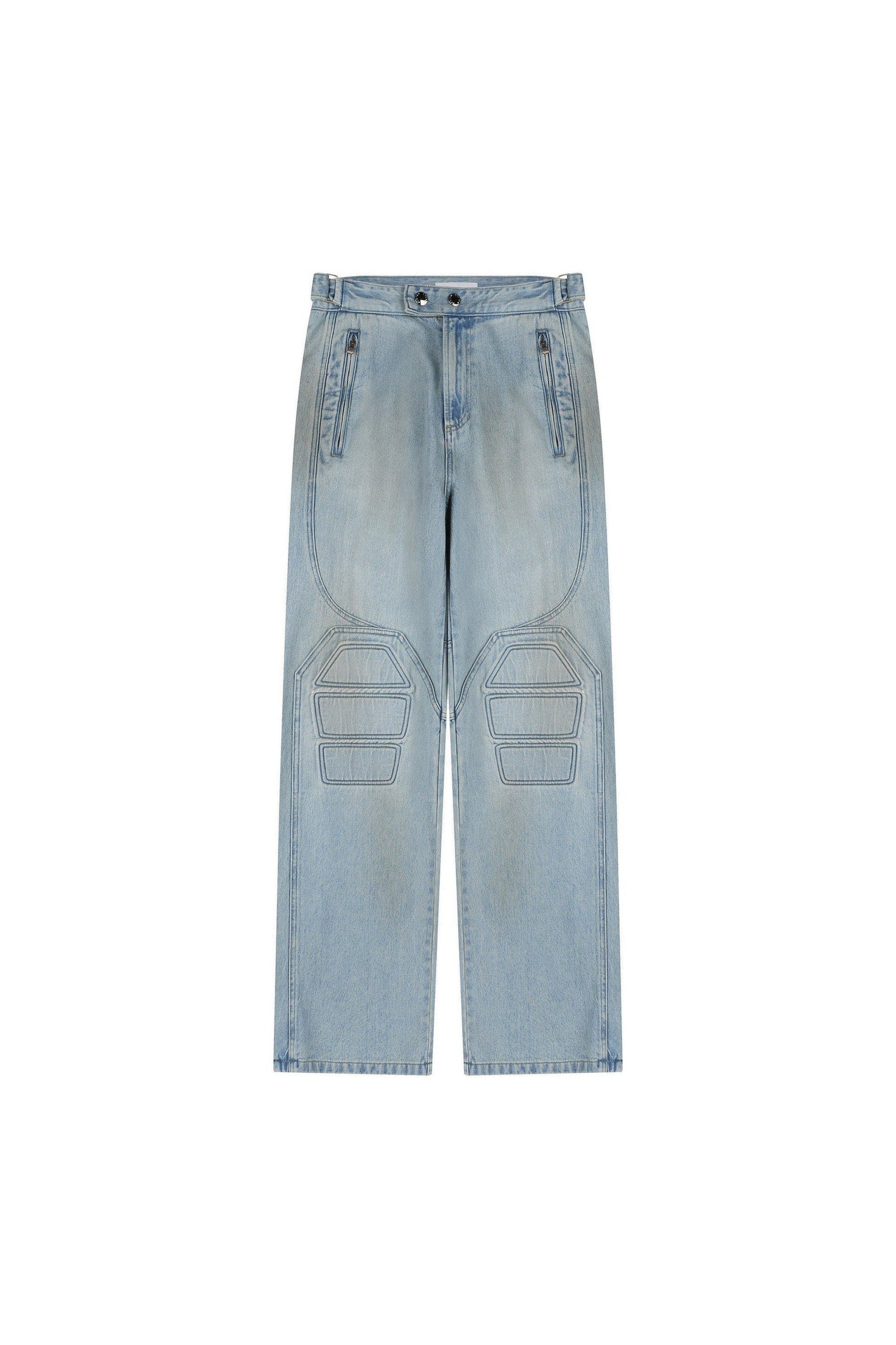 Motorcycle Wide Denim Pants System