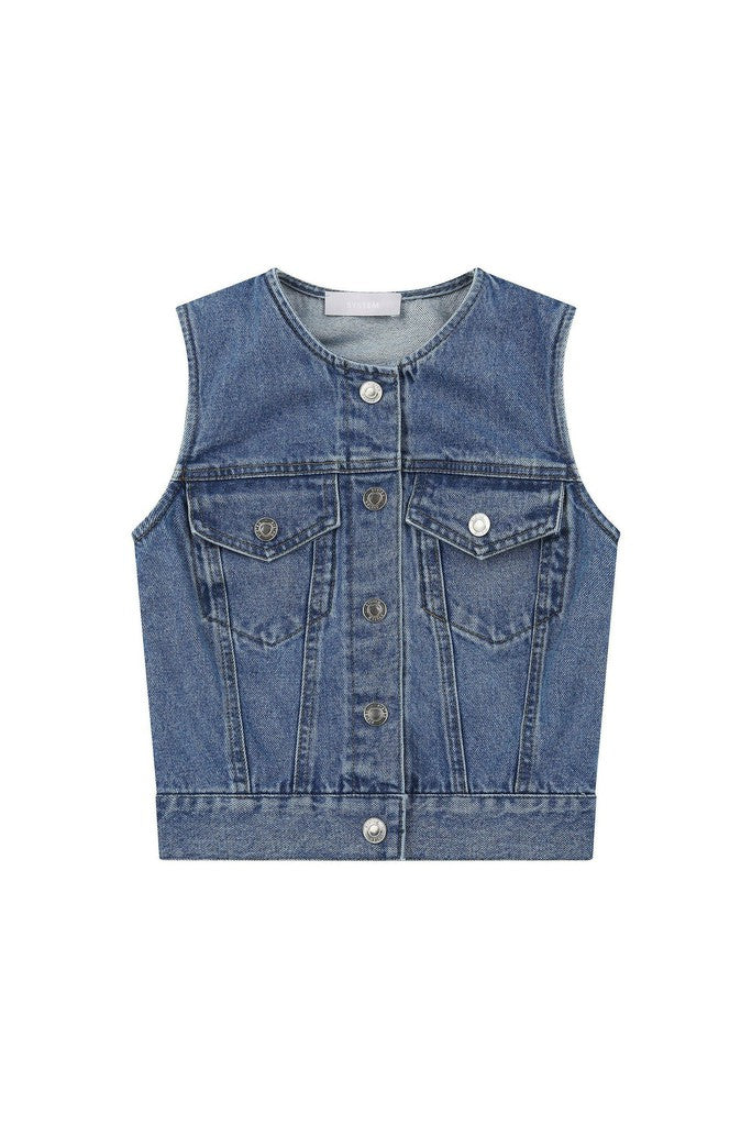 Non-Collar Denim Top System