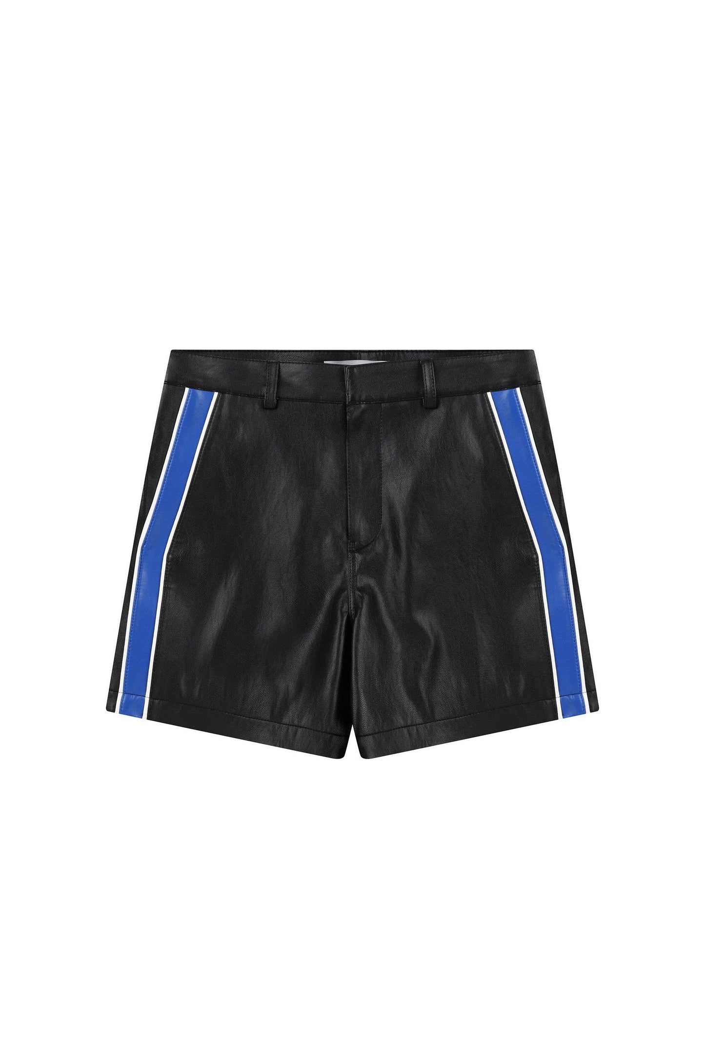 Piping Faux Leather Shorts System