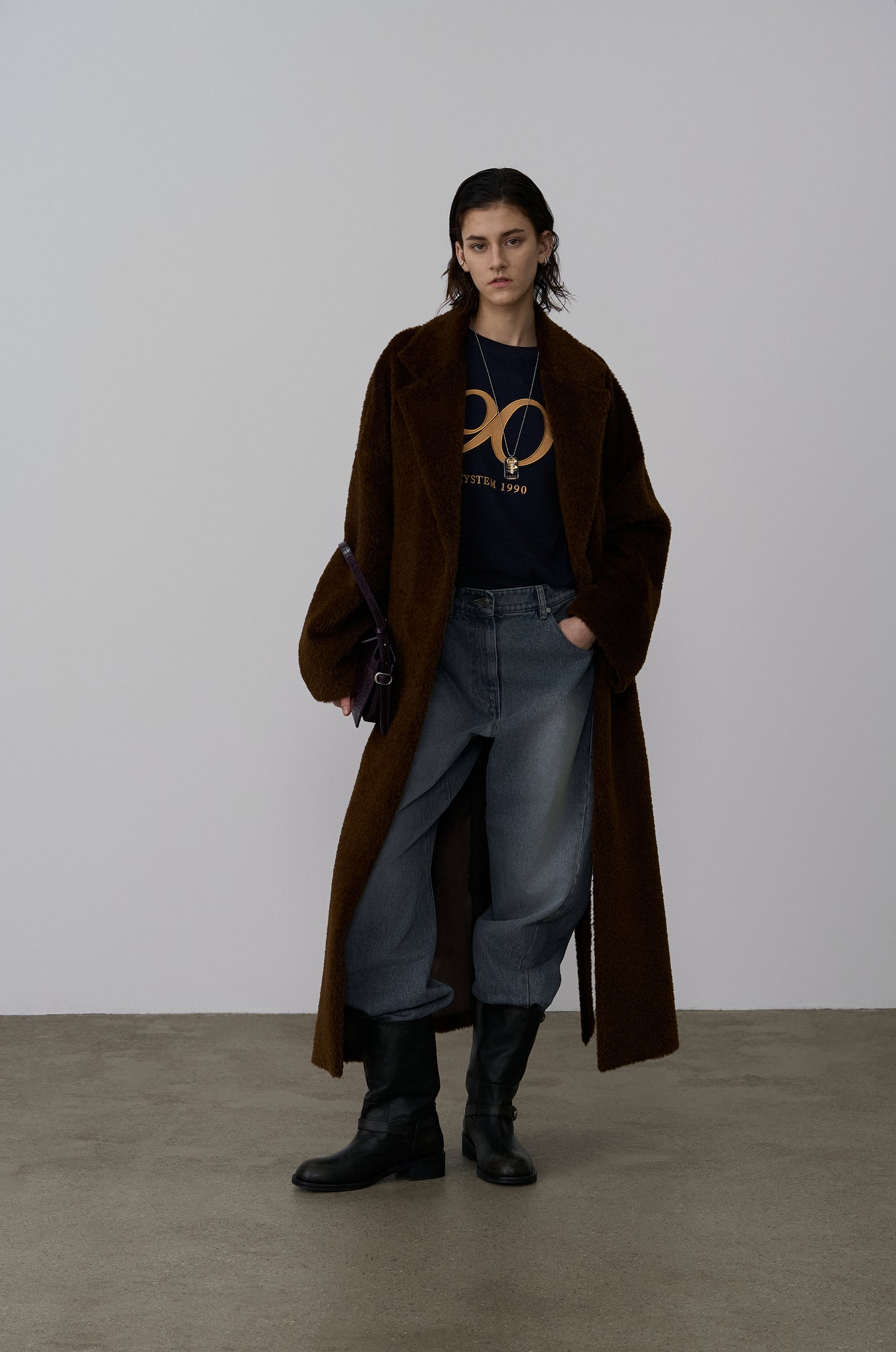 TWISTED-SEAM DENIM PANTS