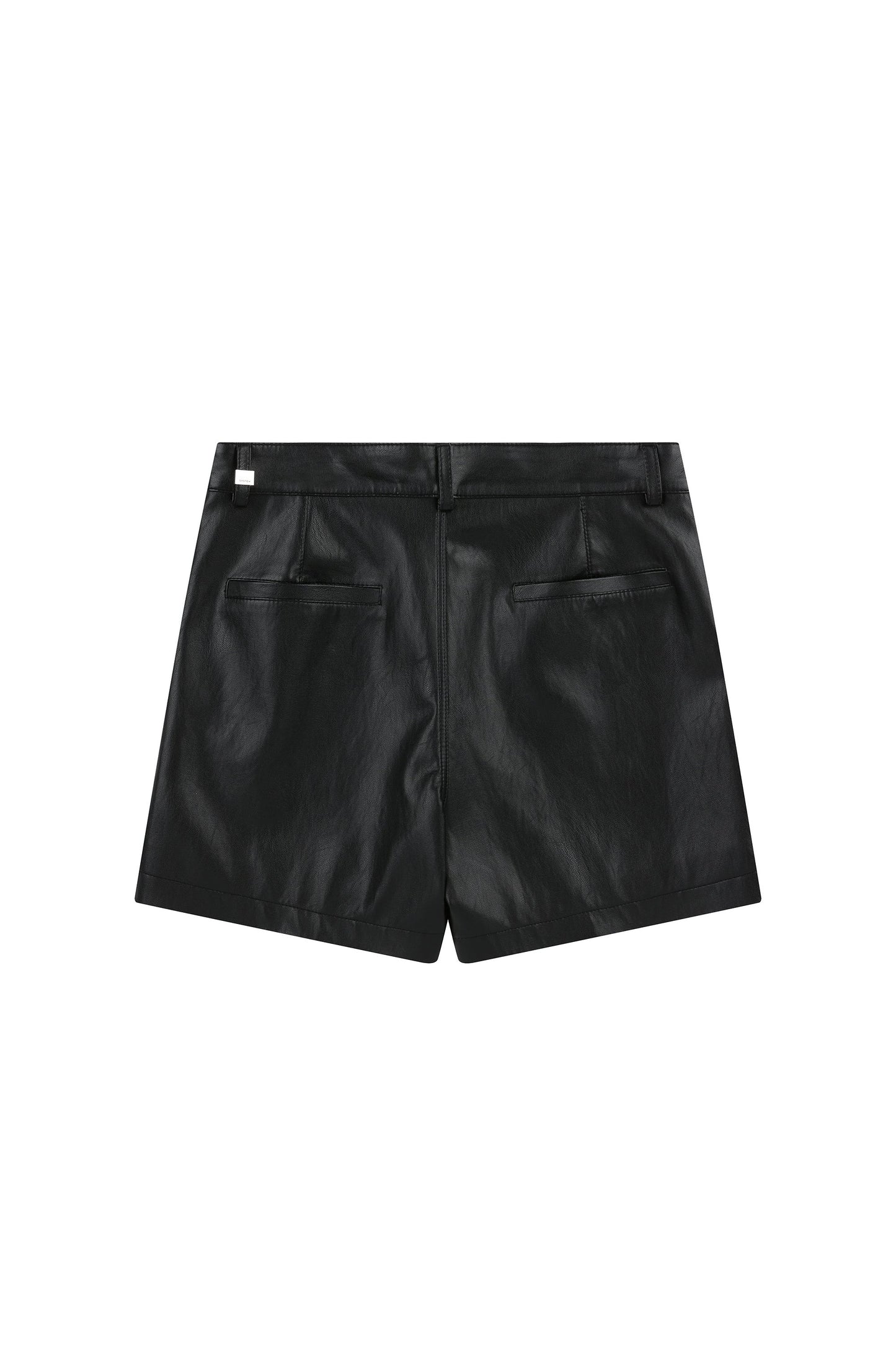 Piping Faux Leather Shorts