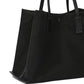 Leather Trimming Cotton Shoulder Bag