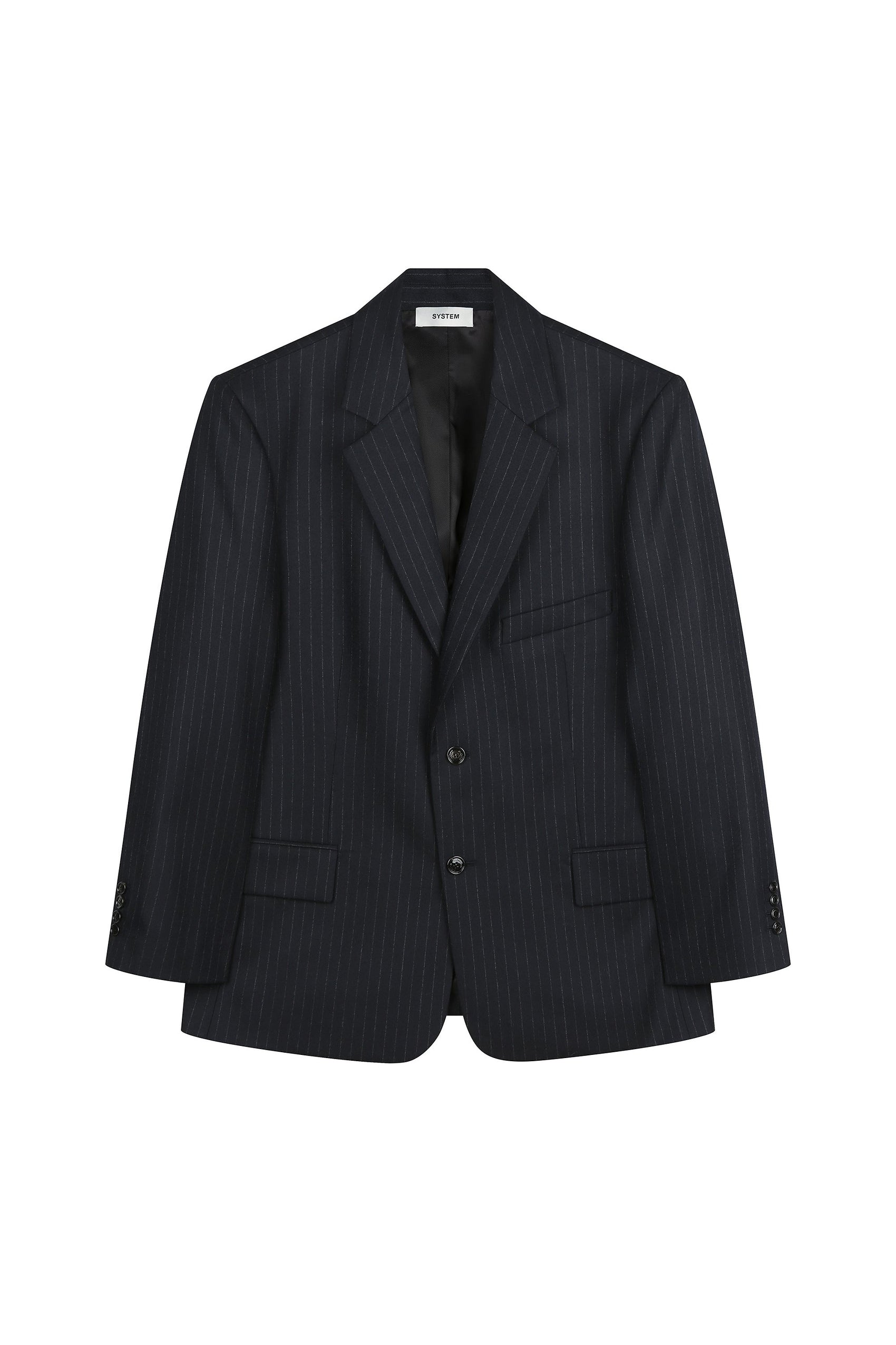 Wool Single Pinstripe Set-Up Jacket