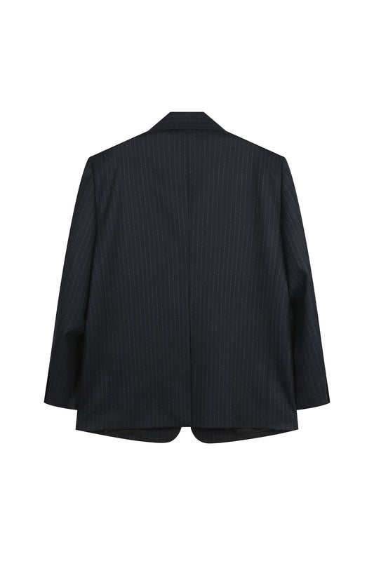 Wool Single Pinstripe Set-Up Jacket