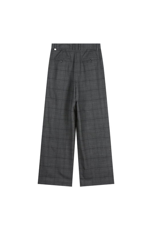 Checked Wide Pants