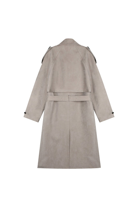 Suede Trench Long Coat