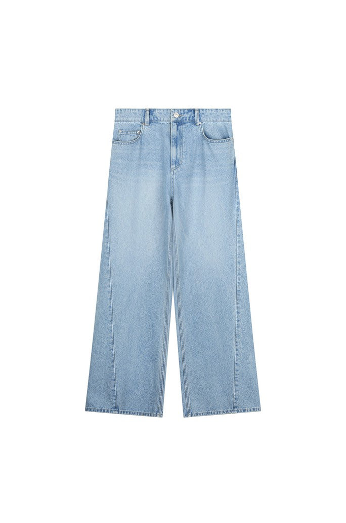 Twisted Side Seam Denim Pants