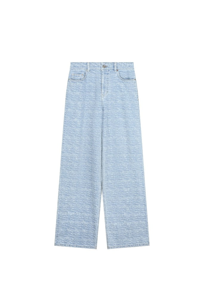 Jacquard Denim Pants