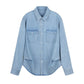 Side Pleated Denim Shirt