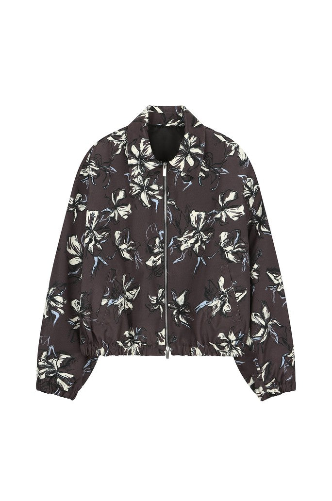 Flower Printed Bomber Jacket