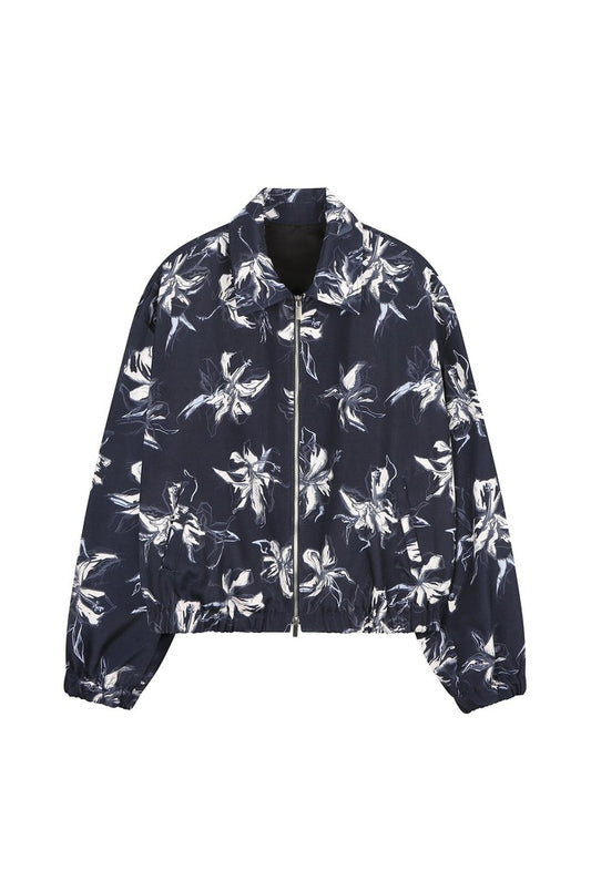 Flower Printed Bomber Jacket