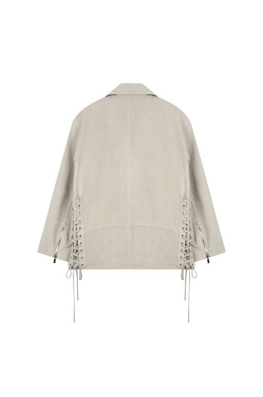 Knotted Faux Suede Jacket