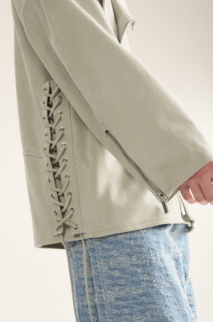 Side Knotted Biker Jacket