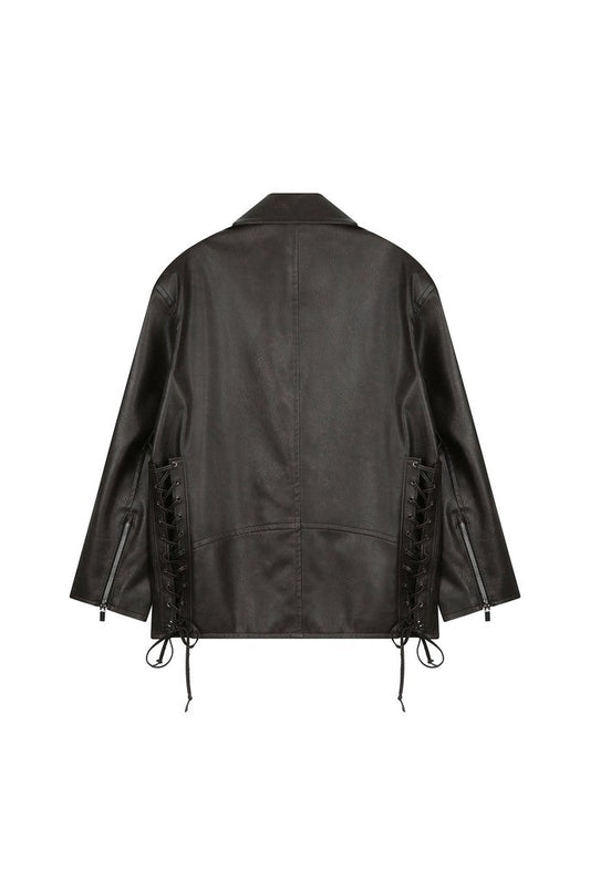 Side Knotted Biker Jacket