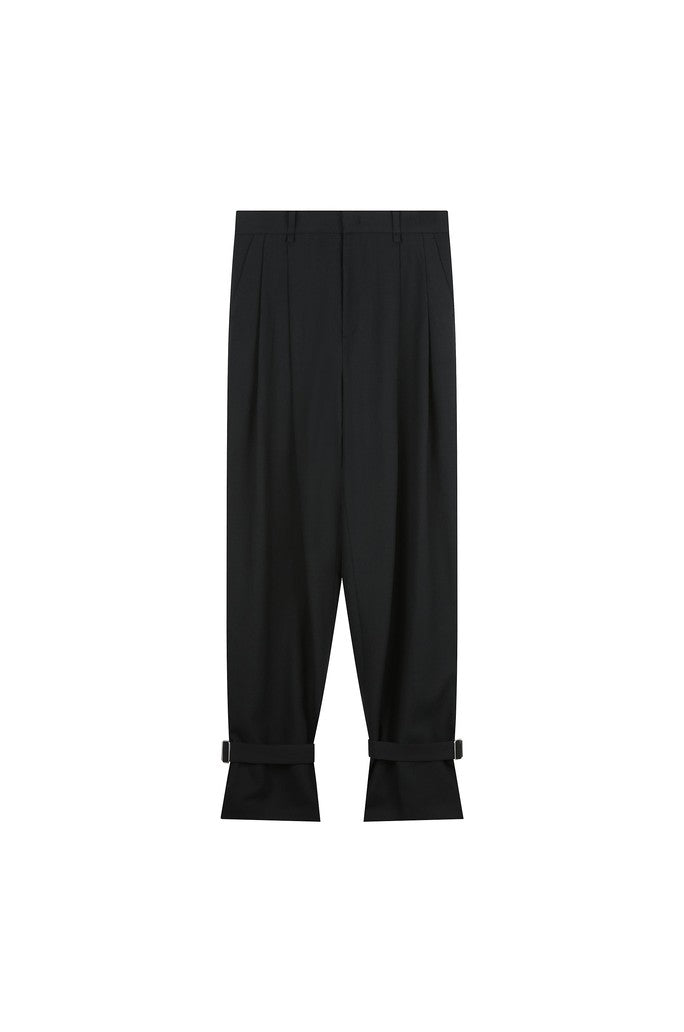 Ankle Strap Wool Pants