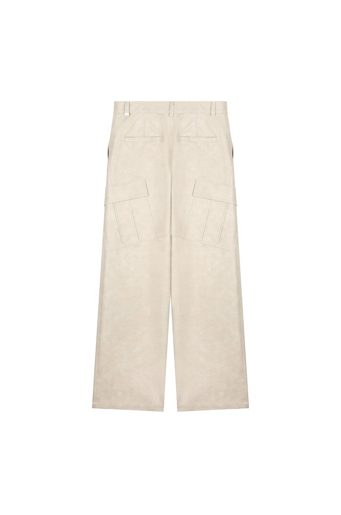 Faux Leather Cargo Pants