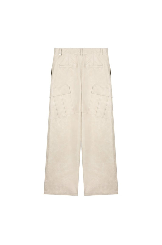 Faux Leather Cargo Pants