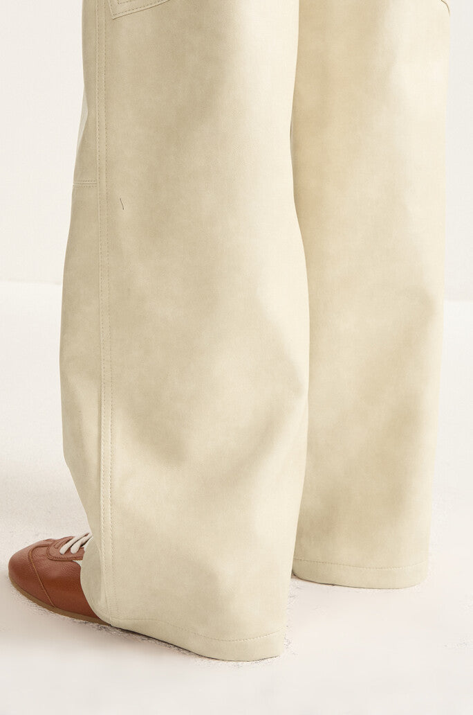 Faux Leather Cargo Pants