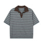 Striped Knitted Polo Shirt