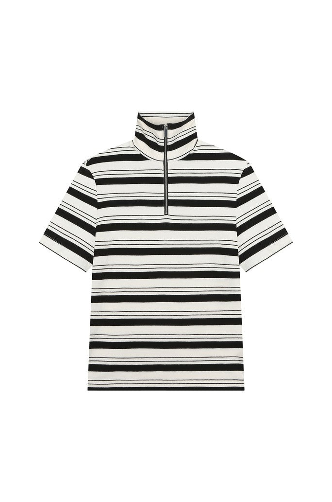 Striped Half Zip T-Shirt