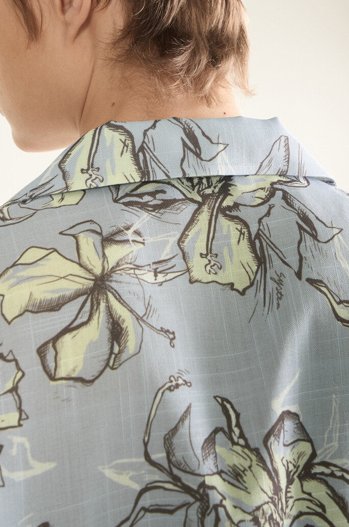 Flower Printed Hibiscus Camp Shirt