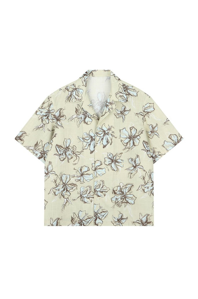 Flower Printed Hibiscus Camp Shirt