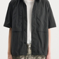 Crinkle Drawstring Half Shirt