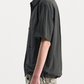 Crinkle Drawstring Half Shirt
