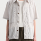 Crinkle Drawstring Half Shirt