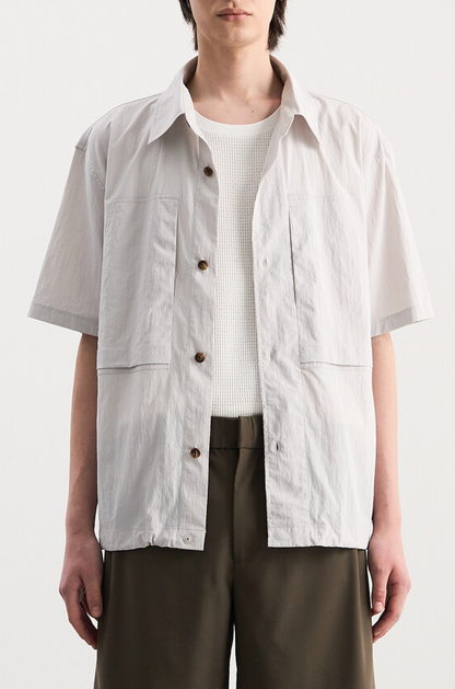 Crinkle Drawstring Half Shirt