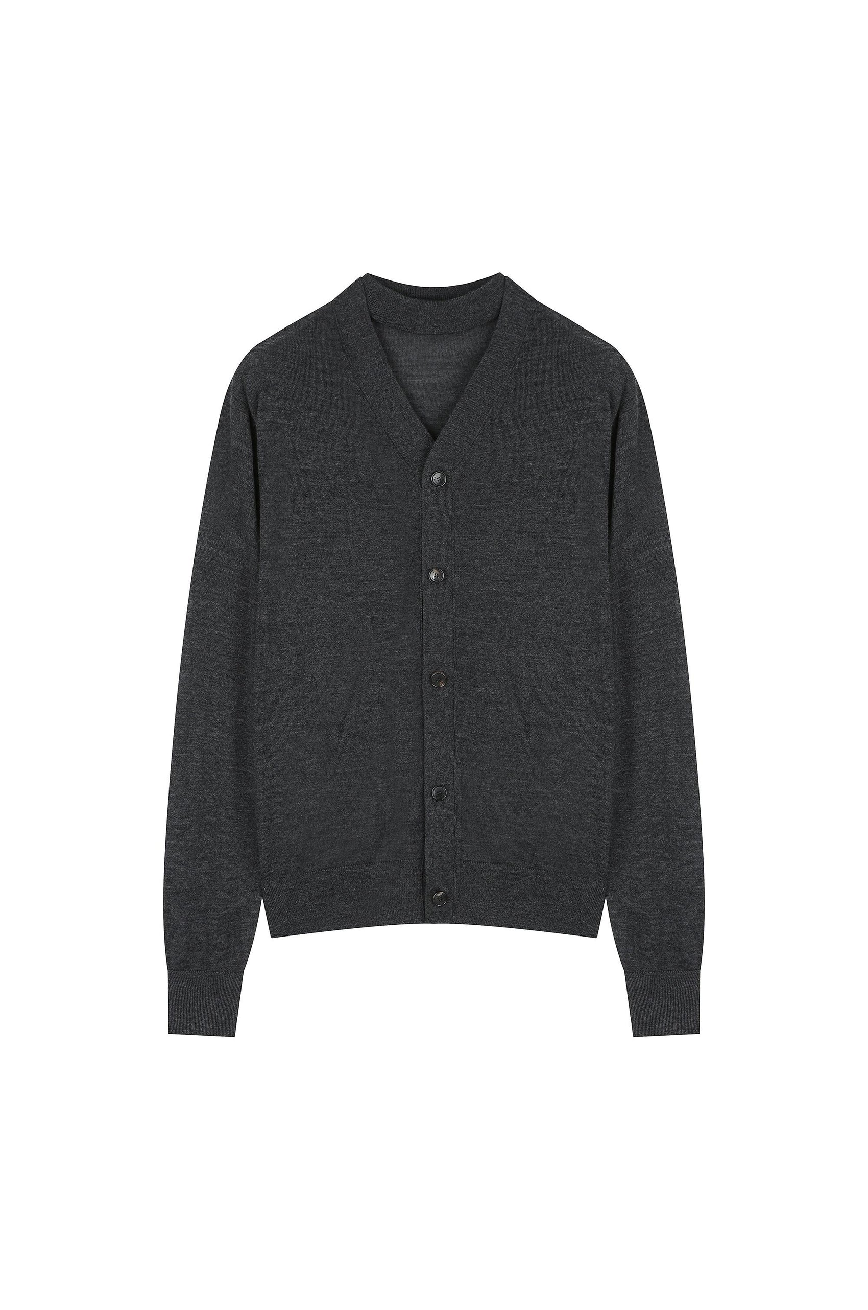 Cardigan Detail Wool Knitted Top