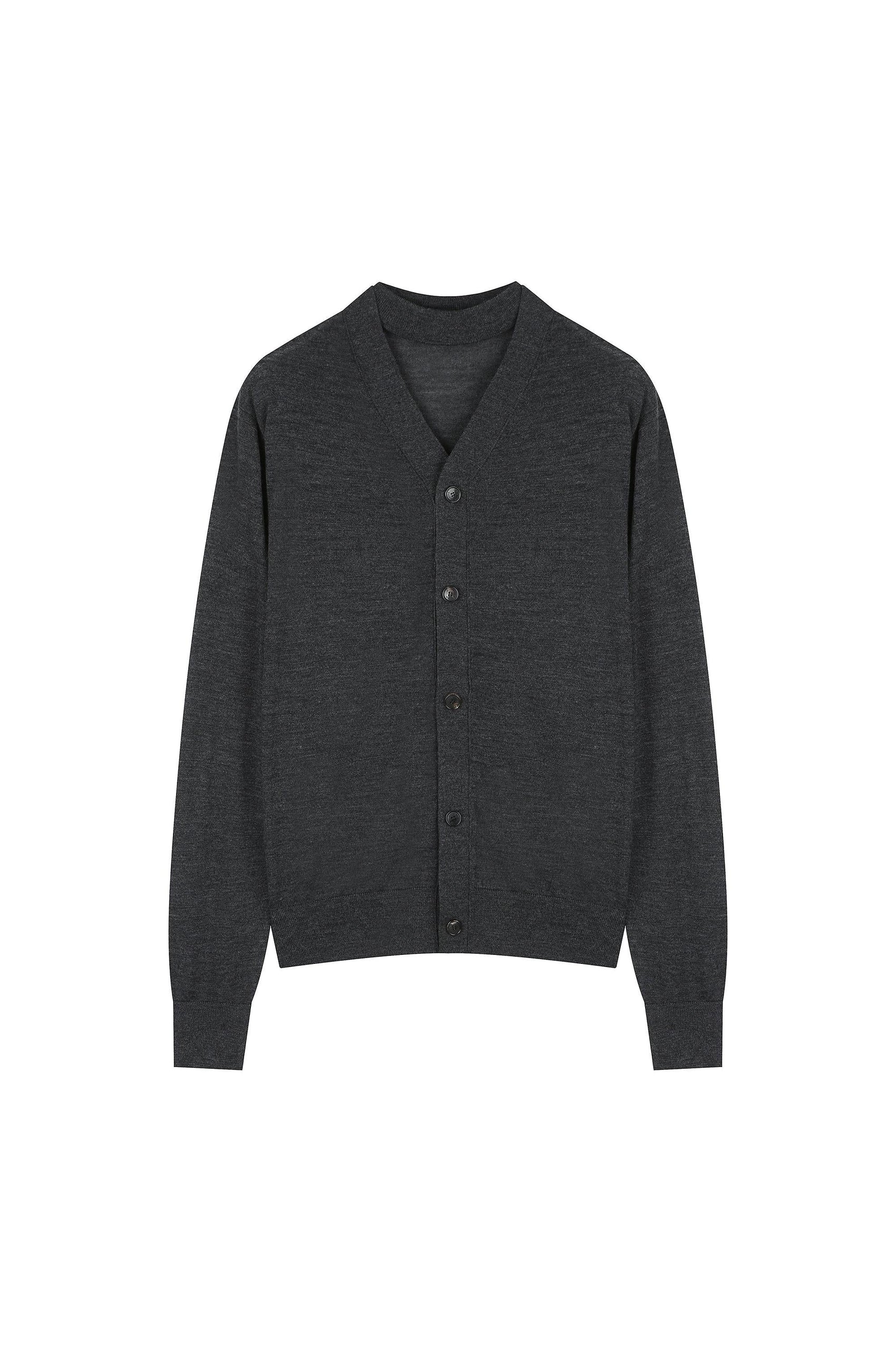 Cardigan Detail Wool Knitted Top