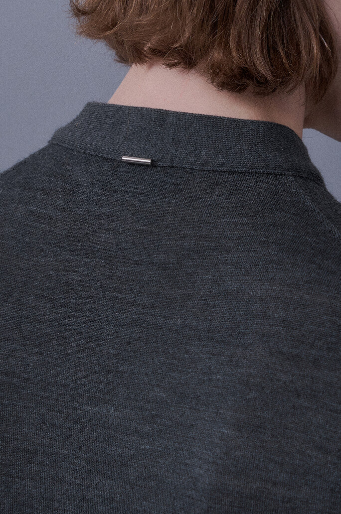 Cardigan Detail Wool Knitted Top